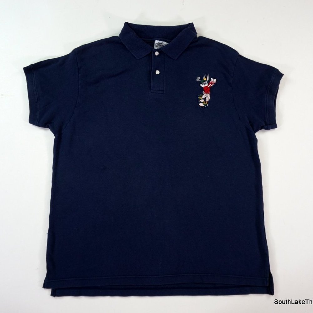 VTG 1994 Acme Clothing Looney Tunes Bugs Bunny Embroidered Polo Shirt Men's XL